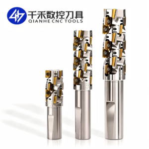 Qianhe CNC Spiral Straight Corn Milling Cutter, Indexable Side Roughing End Mill Arbor